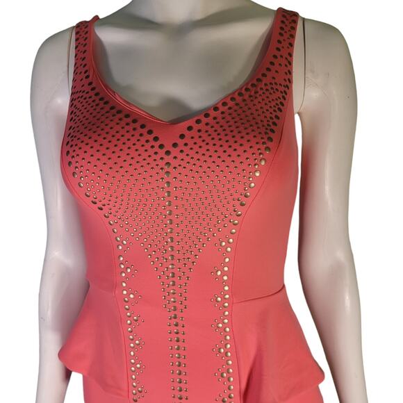 BEBE Pink Studded Bodycon Mini Dress XS Coquette Y2K Swiftie Night Out Sexy - Picture 3 of 11